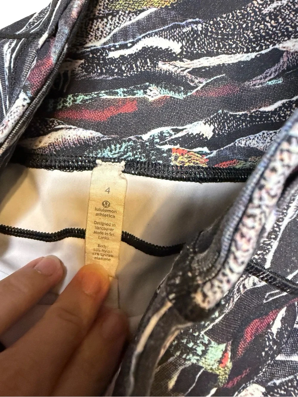 🖤 Lululemon Fast and Free Tight 25” Mini Sweatr Multi Black Size 4 🖤